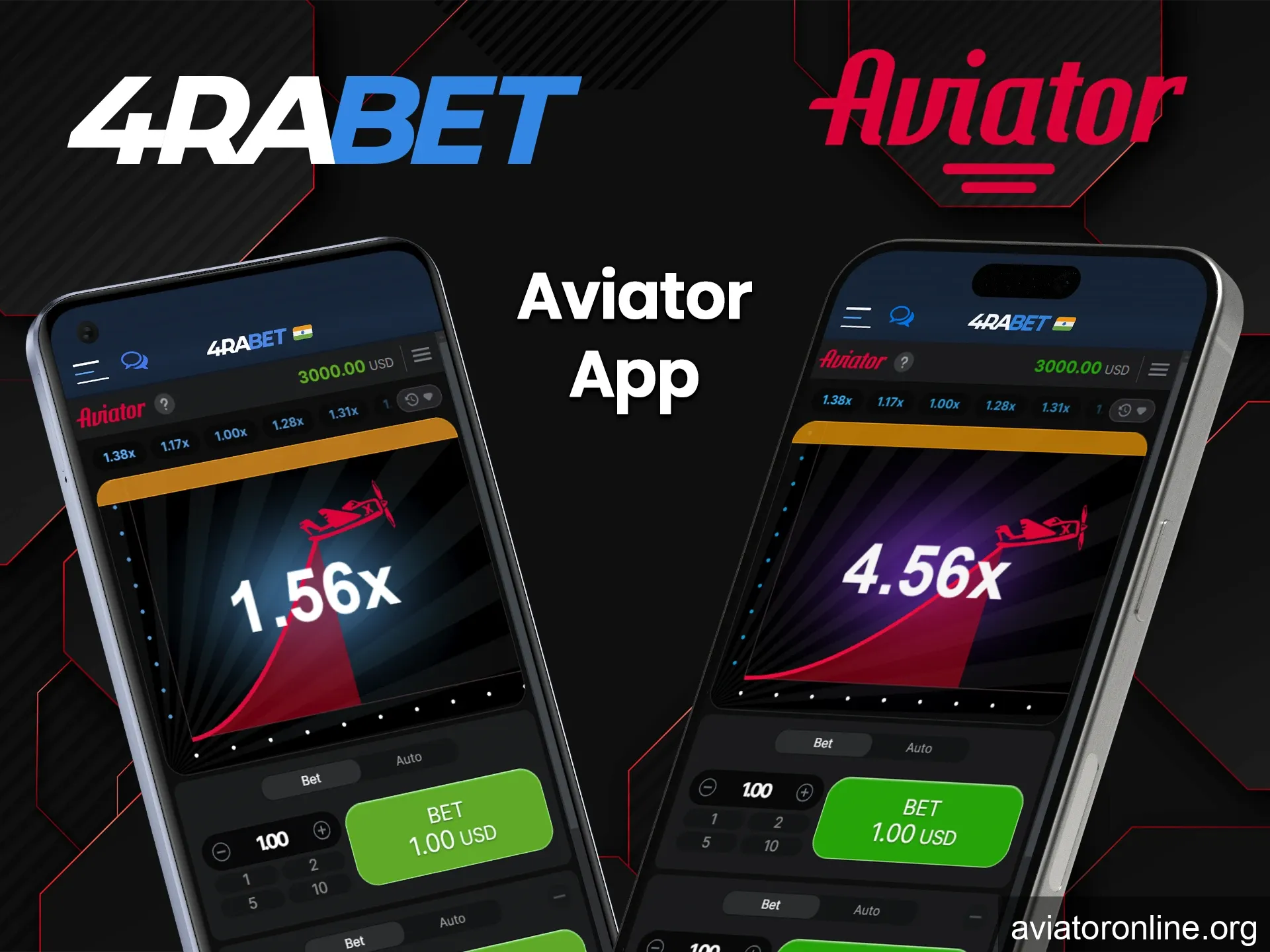 Download the 4rabet app to play Aviator anywhere.