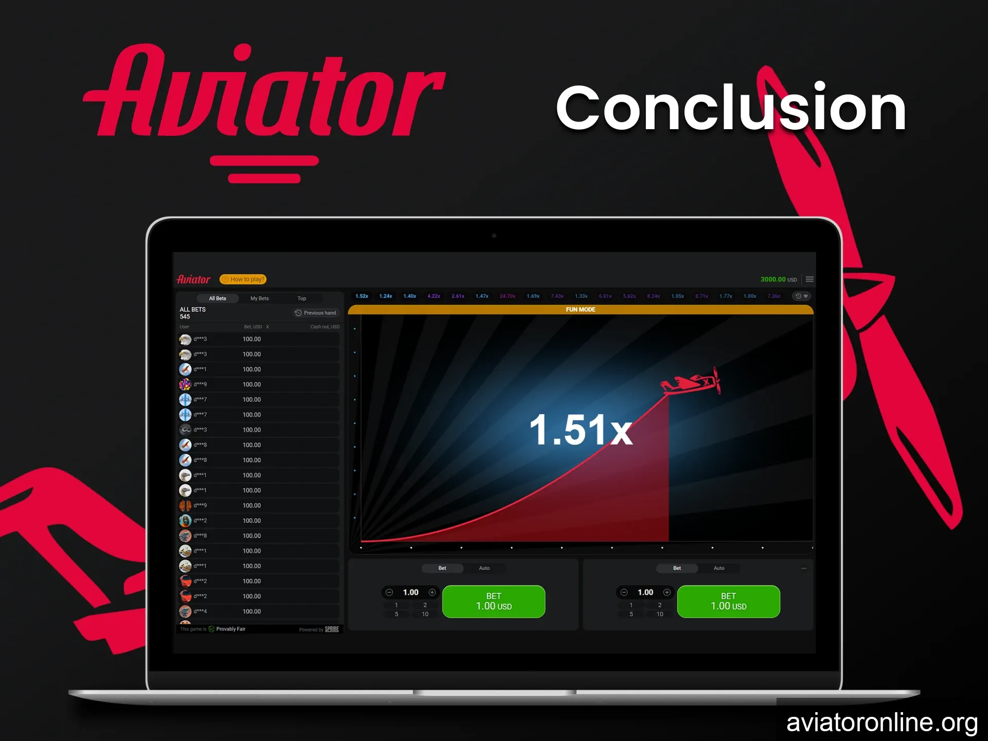 The Aviator is the top choice of many players.