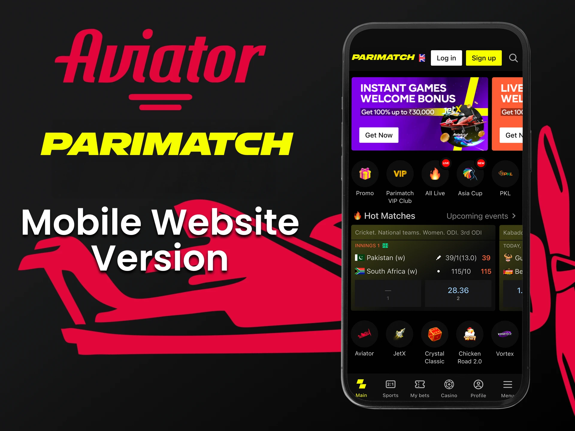 You can use your smartphone to play Aviator at Parimatch.