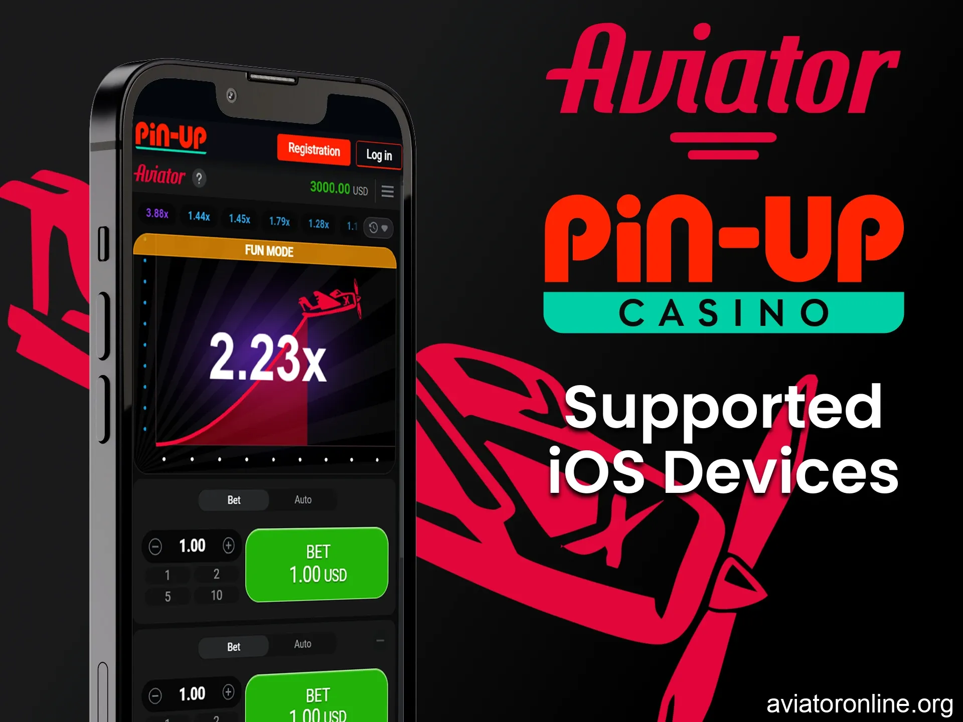 Play Aviator by Pin Up on iOS devices.