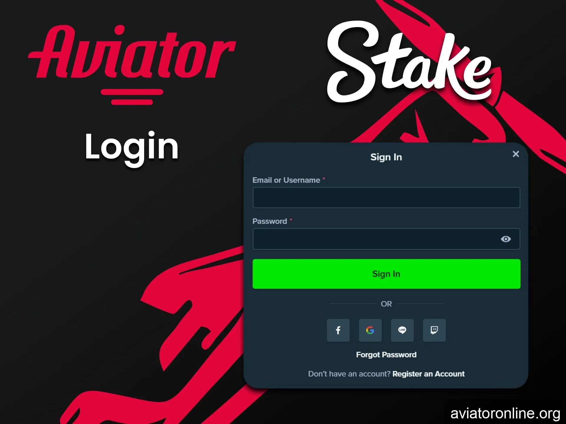 By logging into your personal Stake account you can play Aviator.