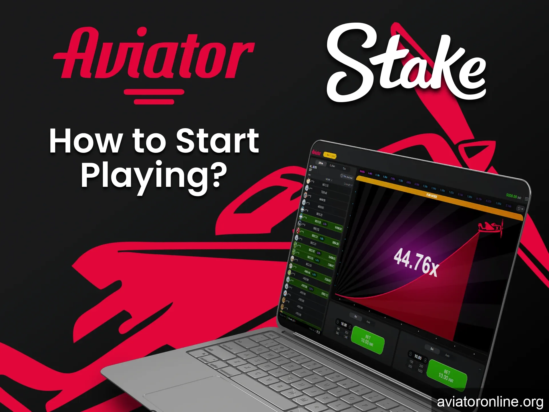 Go to the casino section on Stake to play Aviator.